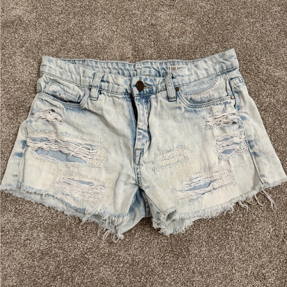 BlankNYC Light Wash Distressed Denim Shorts